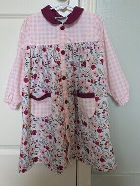 Busy Bee Smocks 5 5t Pink Floral  Smocked Brand Dress Long Sleeve  Fall Winter